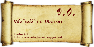Vásári Oberon névjegykártya